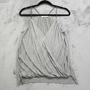 Bailey 44 Top Womens M Gray Aviary‎ Surplice Strappy Tank Top Stretch Rayon